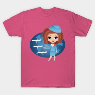 Flight attendant at work. T-Shirt